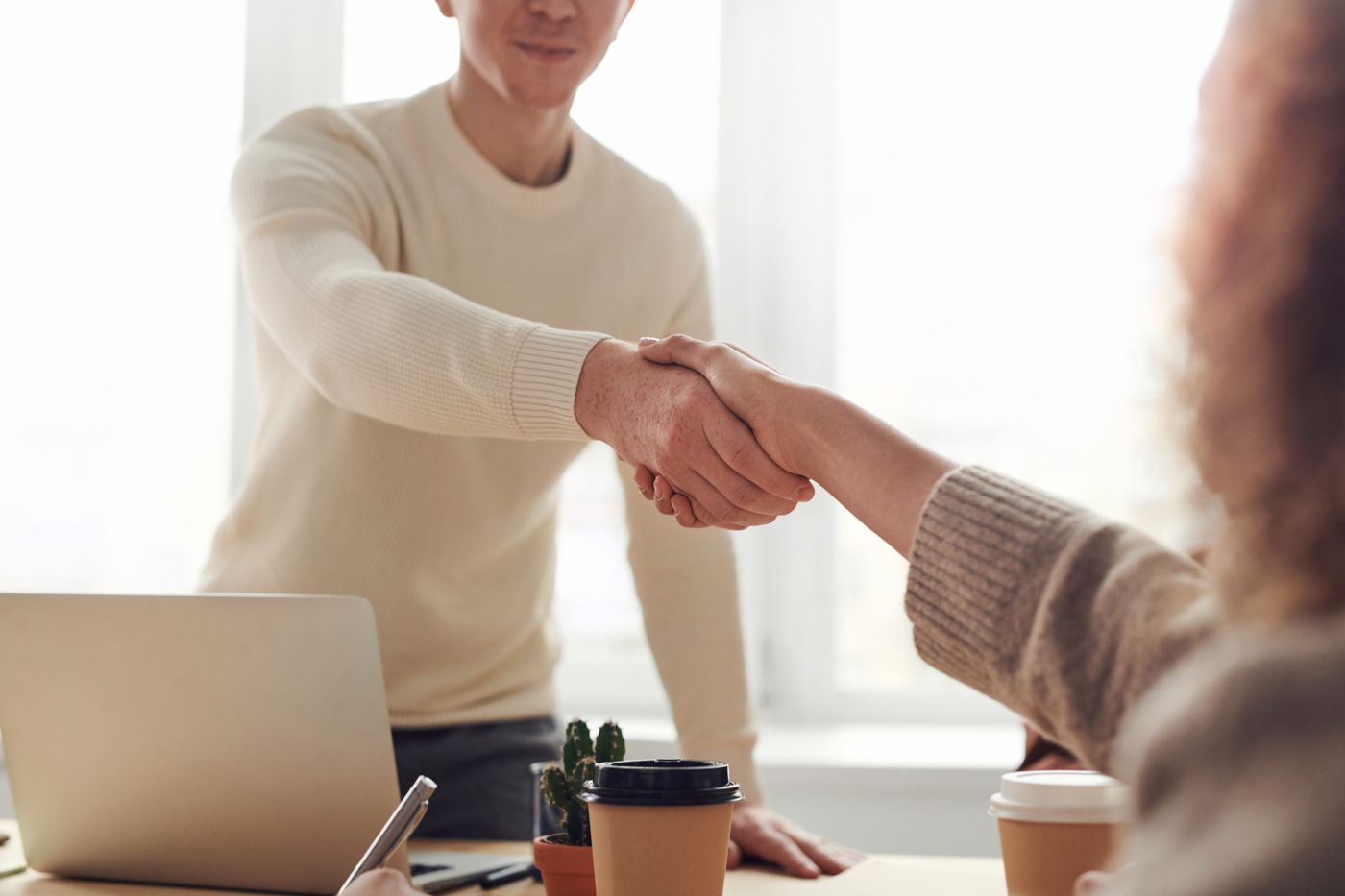 Business meeting handshake